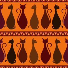 Seamless pattern of elegance cats