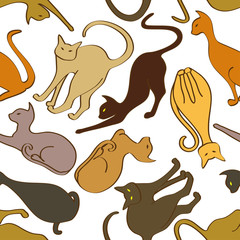 Seamless pattern of cats