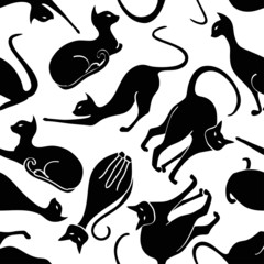 Seamless pattern of cats