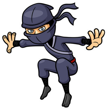 Vector illustration of Cartoon Ninja