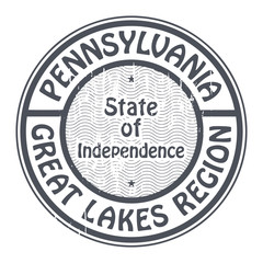 Grunge stamp with name of Pennsylvania, Great lakes region