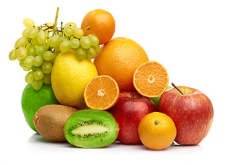 Naklejka na ściany i meble Composition with fruits isolated on a white