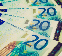 Euro note retro looking