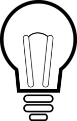 lit light bulb isolated on white