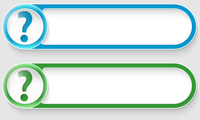Obraz premium blue and green vector abstract buttons with question mark