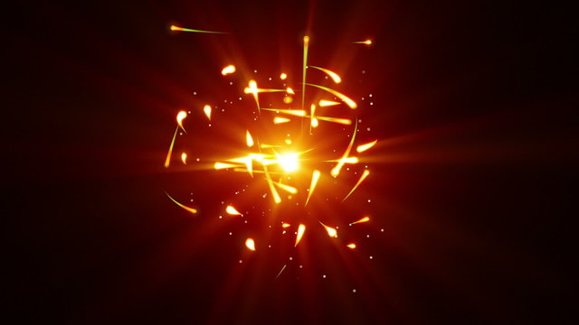 yellow particles rush and light loop