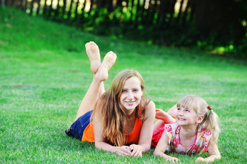 Fototapeta premium mother with her daughter