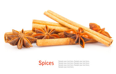 Cinnamon sticks and anise stars