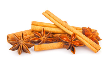 Cinnamon sticks and anise stars