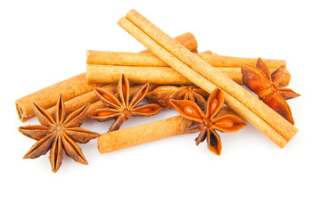 Cinnamon sticks and anise stars