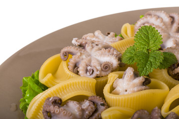 Lumaconi with octopus