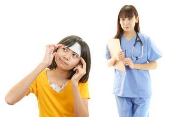 風邪にり患した女の子