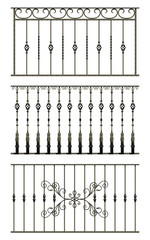 Black forged decorative lattice isolated on white background