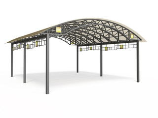 Wrought iron canopy isolated on white background