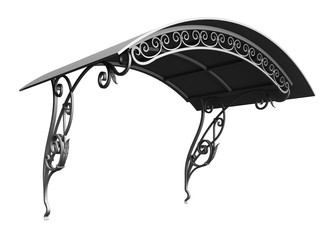 Wrought iron canopy isolated on white background