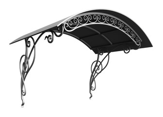 Wrought iron canopy isolated on white background