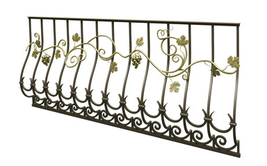 Black forged decorative lattice isolated on white background