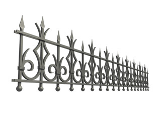 Forged fence isolated on white background