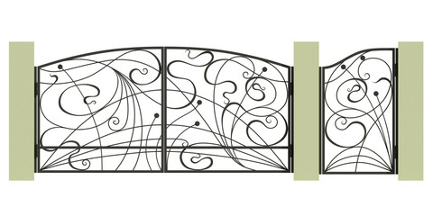 Forged gate, wicket and fence