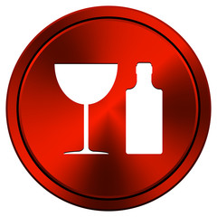 Bottle and glass icon