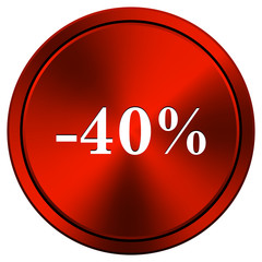 40 percent discount icon