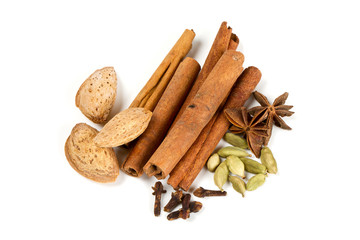 spices isolated on white background