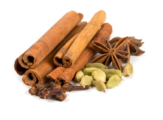 spices isolated on white background