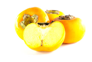 Fototapeta na wymiar persimmon fruit on white background
