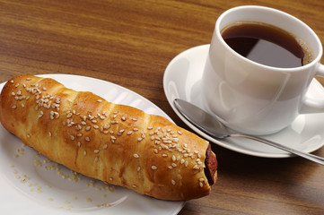 Hot dog and coffee