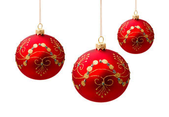Perfect christmas balls isolated on white