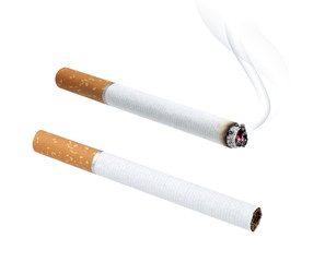 Cigarette isolated on white. Clipping path