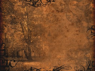 melancholy autumnal background - obrazy, fototapety, plakaty