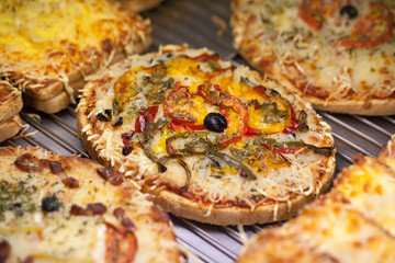 green pizza for vegetarians on the grill