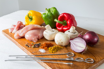 Zutaten für Hähnchenspieße