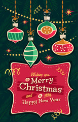 Christmas ornaments. Vector illustration.