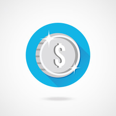 Obraz premium Vector Silver Coin Icon