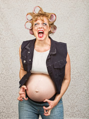 Outraged Pregnant Woman