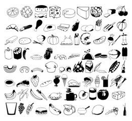 vector icons of food