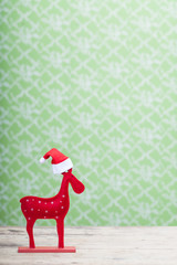 Christmas Reindeer with santa hat