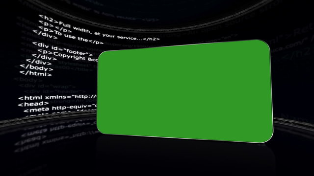 HTML Room, with Green Screen Monitor and Alpha Channel