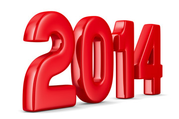 2014 new year. Isolated 3D image