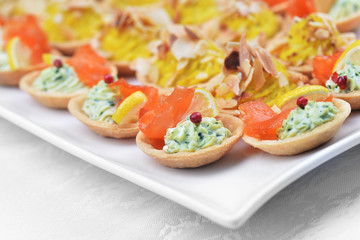 tartlets with  salmon