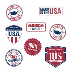 Naklejka premium USA stamps and badges