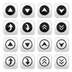 Up and down arrows vector buttons set