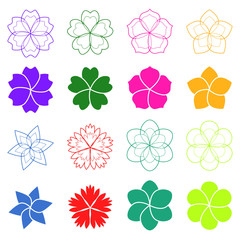 Set of flowers, vector illustration