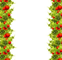 Fototapeta premium christmas holly frame