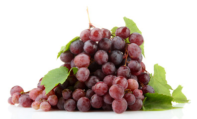 ripe sweet grapes isolated on white.