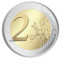 Two euro coin vector illustration - 57708385