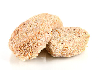 Meat patties isolated on white