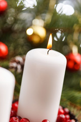 Christmas decorations with a candles